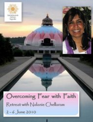 US: “Overcoming Fear with Faith”- Retreat with Nalanie Chellaram at Satchidananda Áshram - Yogaville