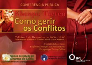 Portugal: Conferência “Como gerir os conflitos” por Khenpo Tseten