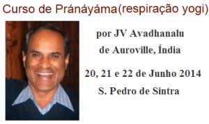 Portugal: Curso de Pránáyáma (respiração yogi) por JV Avadhanalu de Auroville, Índia