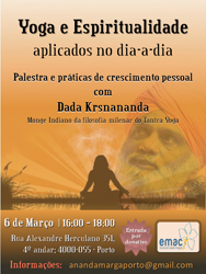 Portugal: Palestra sobre Yoga e Espiritualidade  aplicados no dia-a-dia