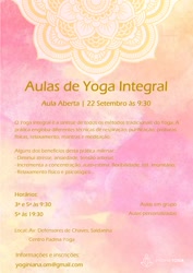 Portugal: Aula aberta de Yoga Integral | 22 Setembro 2016 às 9h30