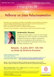 Portugal: 7 maneiras de Melhorar os Seus Relacionamentos – com Antonella Ferrari – Brahma Kumaris