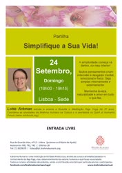 Portugal: Partilha Simplifique a Sua Vida! – com Lotta Arbman – Brahma Kumaris