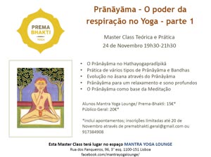 Portugal: Pránáyáma – O poder da respiração no Yoga – por Prema Bhakti – Lisboa